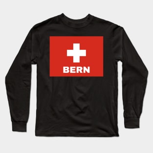 Bern City in Swiss Flag Long Sleeve T-Shirt